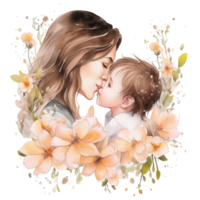 encantador mamá Beso bebé png