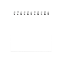 Blank and white notebook with spiral without background. Template for mockup png