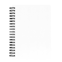 Blank and white notebook with spiral without background. Template for mockup png