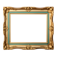 Blank frame for picture or image with vintage border without background. Template for mockup png