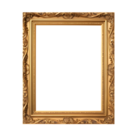 Blank frame for picture or image with vintage border without background. Template for mockup png