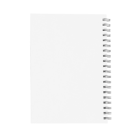 Blank and white notebook with spiral without background. Template for mockup png