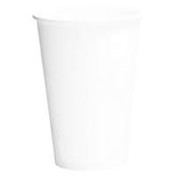 Clean and blank white paper cup for coffee without background. Template for mockup. Without lid png