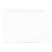 Blank and white notebook with spiral without background. Template for mockup png