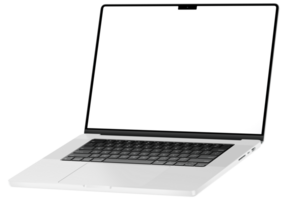 gedetailleerd isometrische stijl foto van laptop zonder achtergrond. sjabloon voor mockup png