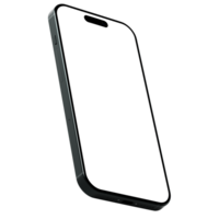 isometrische stijl foto van zwart smartphone vergelijkbaar naar iphone zonder achtergrond. sjabloon voor mockup png