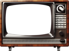 Retro TV on legs with a transparent screen. Buttons and switches. png