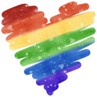 Illustration of a heart with rainbow colors png