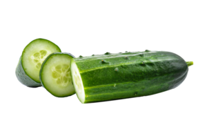 The cucumber is isolated on a transparent background png