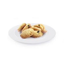 butter cookies on plate, transparent background png