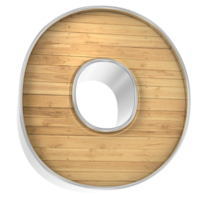 Wood Font O 3d render png