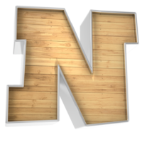 Wood Font N 3d render png