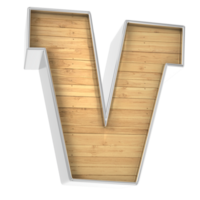 Wood Font V 3d render png