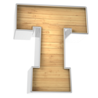 Wood Font T 3d render png