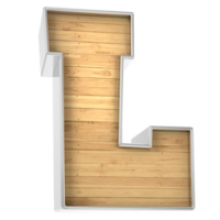 Wood Font L 3d render png