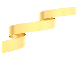 Golden ribbon banner 3d render png