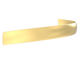 Golden ribbon banner 3d render png