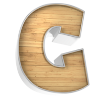 Wood Font C 3d render png