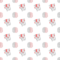 sömlös mönster bakgrund av anatomi av de hjärta och hjärna png