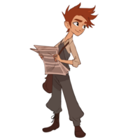 Garoto com jornal png