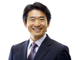 un medio Envejecido hermoso sonriente, japonés hombre png