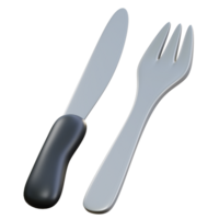 gaffel kniv 3d ikon illustration för webb, app, etc png