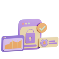 Password Protection 3D Icon Illustration for Web,App, etc png