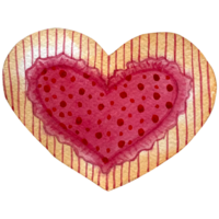 acuarela corazones, San Valentín día rojo, púrpura, Violeta corazones colocar. contento San Valentín día tarjeta. de madera y tela corazones ilustración colocar. dibujado a mano varios. png