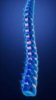 Human spine model, specification for human vertebrae model, 3d rendering. video