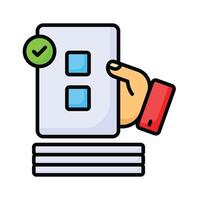 Grab this carefully crafted icon of ballot paper check, ready to use vector