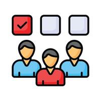 Pixel perfect icon of politician selection, voting, democracy, nominee vector