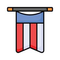 Creative icon of american banner flag, ready to use vector