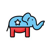obtener su increíble icono de nosotros republicano fiesta, elefante vector