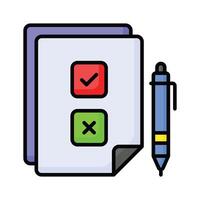 Get this amazing icon of survey list with pen, ready to use vector