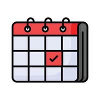 Check mark on calendar showing concept icon of voting day, election day vector