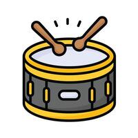 An easy to use of snare drum, editable icon design vector