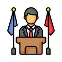 Visually appealing icon of prime minister in trendy style, ready for premium use vector