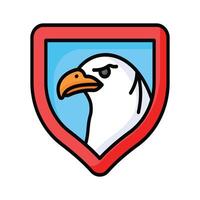 Have a look at this amazing icon of eagle badge in modern style vector