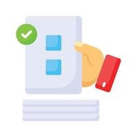 Grab this carefully crafted icon of ballot paper check, ready to use vector