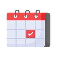 Check mark on calendar showing concept icon of voting day, election day vector