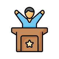 Orator, public speech icon in modern design style vector