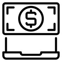 online payment line icon vector