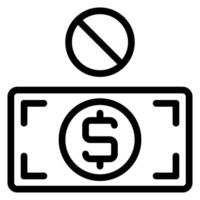 no money line icon vector