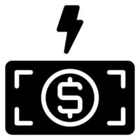 thunder glyph icon vector