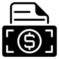 bill glyph icon vector