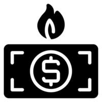 flame glyph icon vector