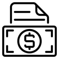 bill line icon vector