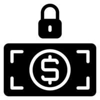 padlock glyph icon vector