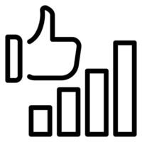 thumbs up line icon vector