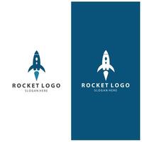 Creative and modern rocket logo starship launch template design vector